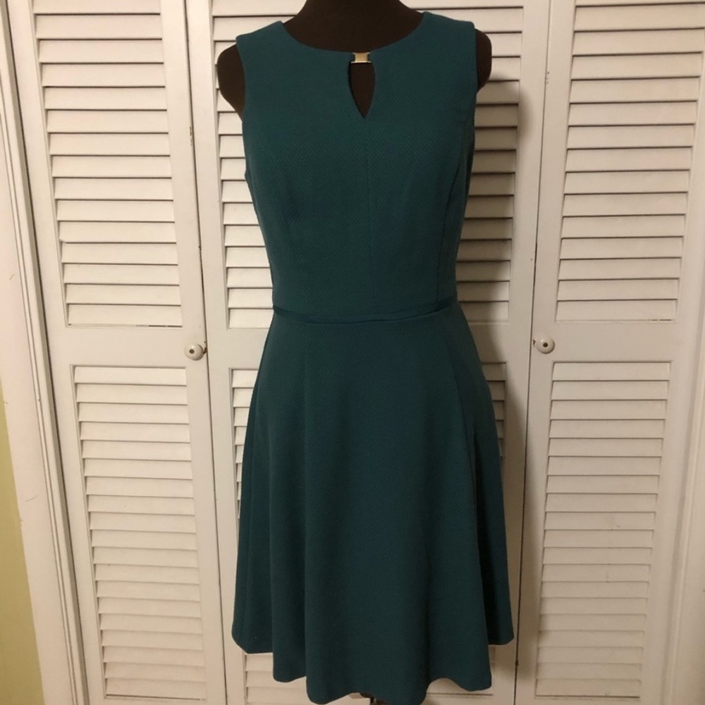 White House Black Market Teal dress Sz 10